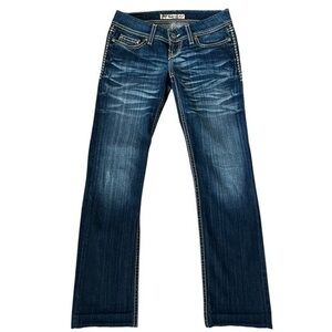 BKE Sabrina Low Rise Straight Leg Raw Hem Jeans